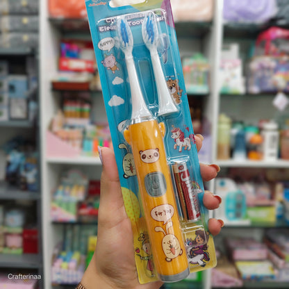 Kids Electric Toothbrush with Cartoon Design – Soft Bristles & Extra Head