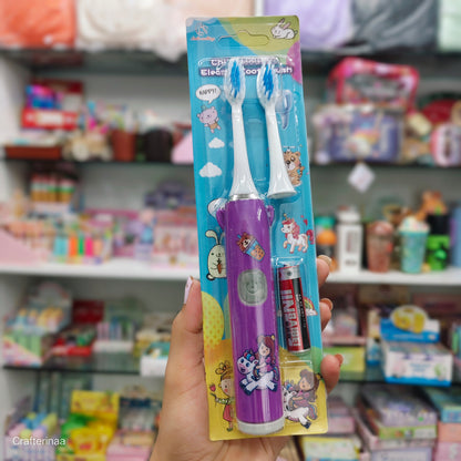 Kids Electric Toothbrush with Cartoon Design – Soft Bristles & Extra Head