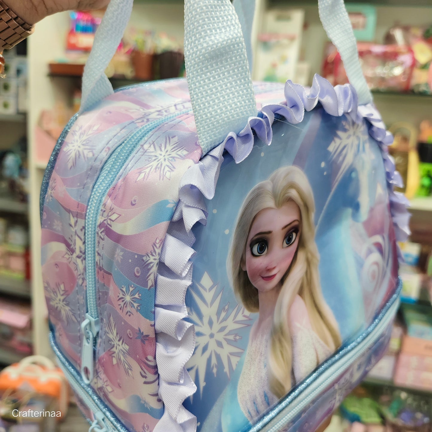 Frozen and spiderman theme lunch bags/ double chain lunch bags for girls and boys
