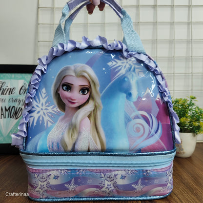 Frozen and spiderman theme lunch bags/ double chain lunch bags for girls and boys