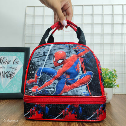 Frozen and spiderman theme lunch bags/ double chain lunch bags for girls and boys