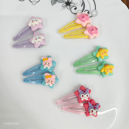 Kawaii Hair Clips|cute cartoon characters like cats, bunnies, and other
