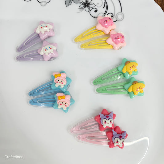 Kawaii Hair Clips|cute cartoon characters like cats, bunnies, and other