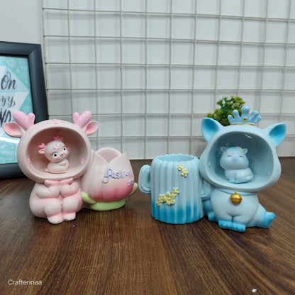 Cute LED desk lamp with pen stand| Premium Penholder with LED lamp