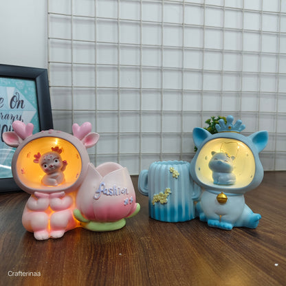 Cute LED desk lamp with pen stand| Premium Penholder with LED lamp
