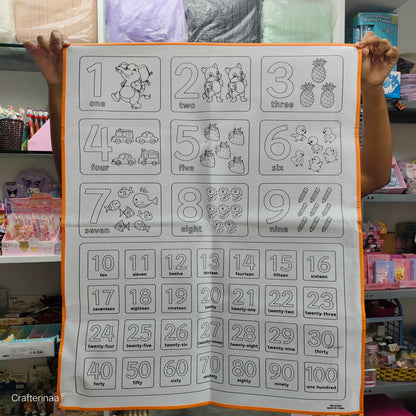 Washable colouring mat with colouring pens| Kids activity kit| Reusable Colouring mat with colourful marker pens