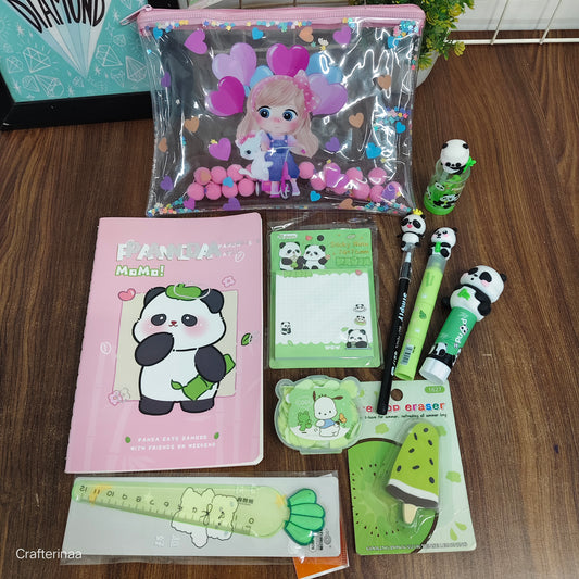 "Cute Panda Stationery Hamper for Kids – Premium Gift Set for Girls"