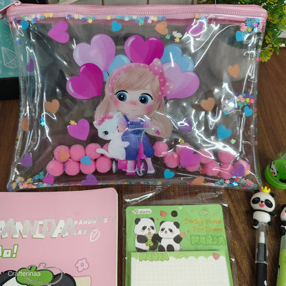 "Cute Panda Stationery Hamper for Kids – Premium Gift Set for Girls"