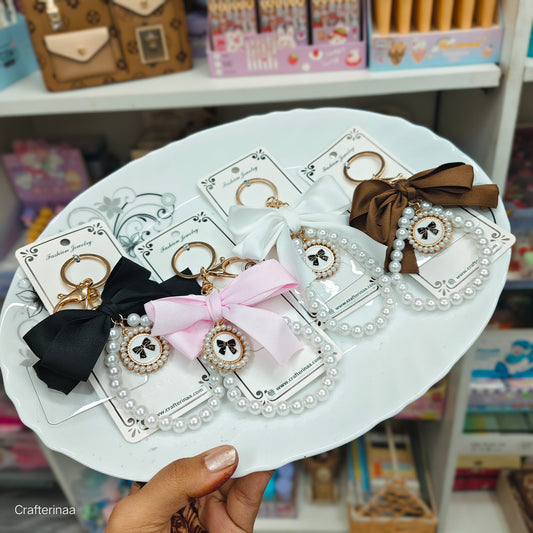 Pearl & Bow Charms for Bags and Phones – Feminine Accessories