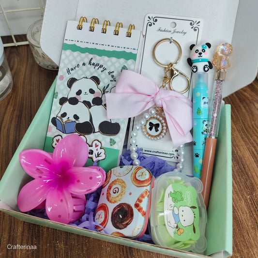 Cute stationery and accessories gift hamper| Gift for girls| panda Stationery Hamper