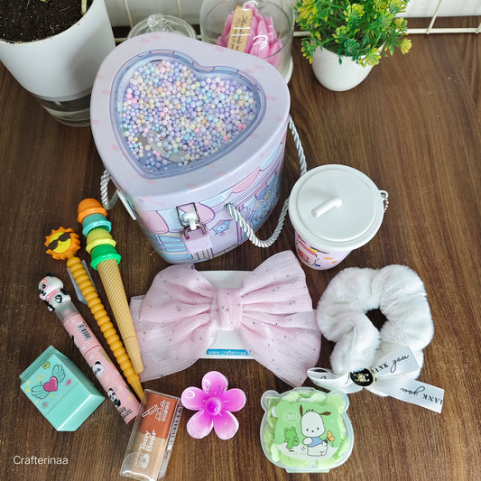 Cute Moneybank Accessories and stationery Hamper| gift hamper for girls| budget gift Hamper