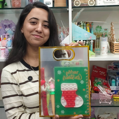 Crafterinaa Christmas Gift Hamper – Cute Stationery, Magnet & Holiday Notebook Set