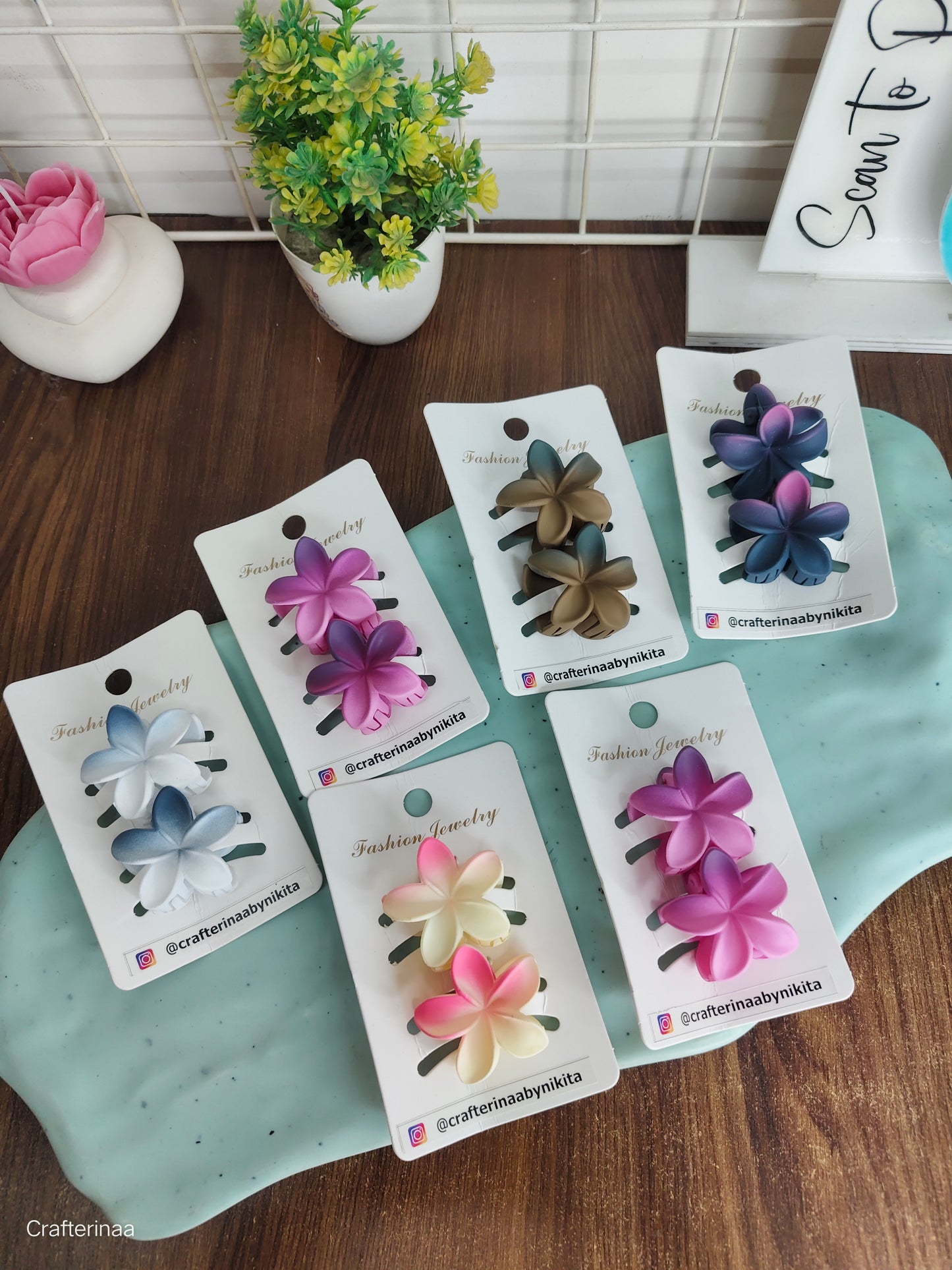Aesthetic Flower Hair Claw Pair | Fashion Hair Accessories for Women