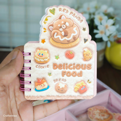 Kawaii Plush Mini Notebook | Cute Food & Animal Design | Spiral Pocket Journal