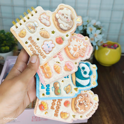 Kawaii Plush Mini Notebook | Cute Food & Animal Design | Spiral Pocket Journal