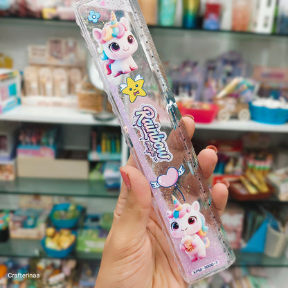 Unicorn Glitter 20cm Ruler | Cute Rainbow Unicorn Stationery for Kids