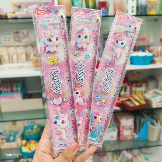 Unicorn Glitter 20cm Ruler | Cute Rainbow Unicorn Stationery for Kids