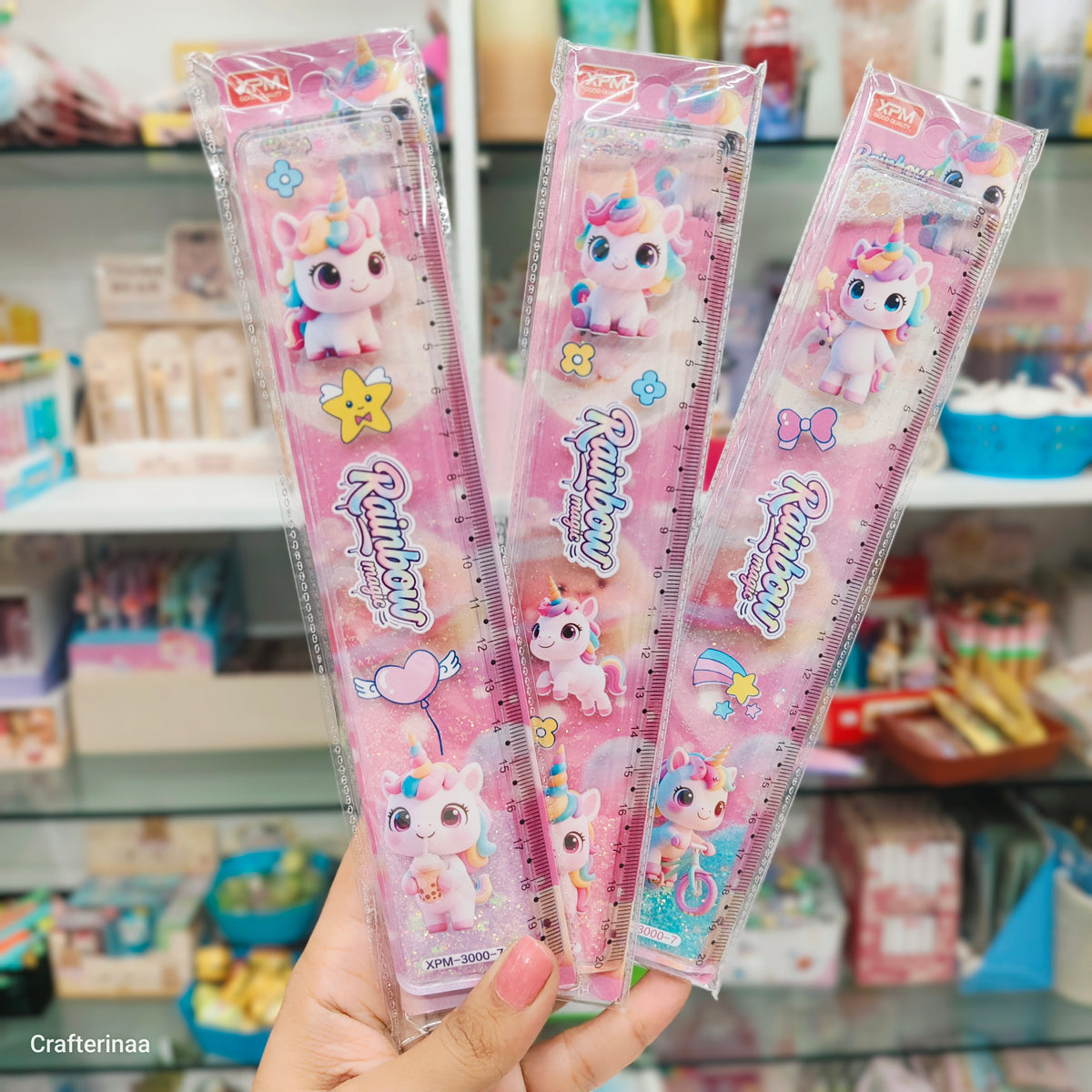 Unicorn Glitter 20cm Ruler | Cute Rainbow Unicorn Stationery for Kids