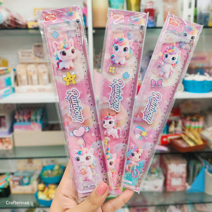 Unicorn Glitter 20cm Ruler | Cute Rainbow Unicorn Stationery for Kids