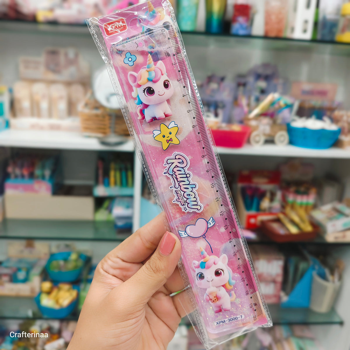 Unicorn Glitter 20cm Ruler | Cute Rainbow Unicorn Stationery for Kids