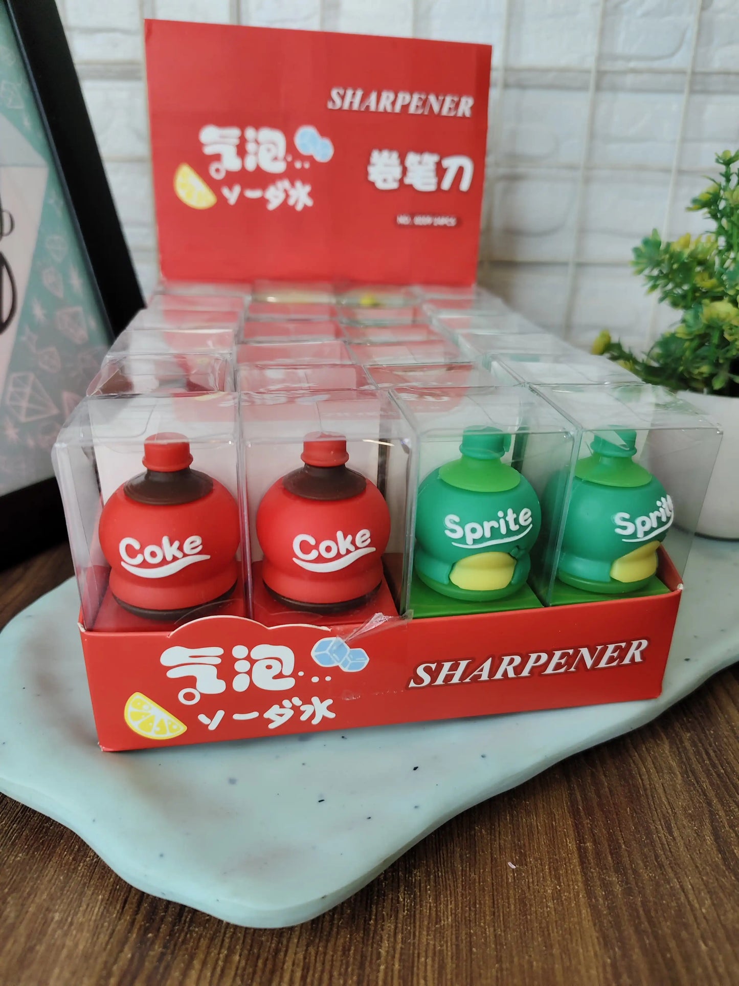 Sprite and coke silicon sharpener