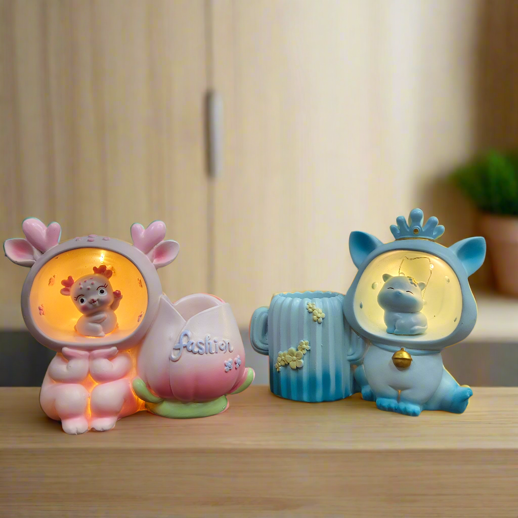Cute LED desk lamp with pen stand| Premium Penholder with LED lamp