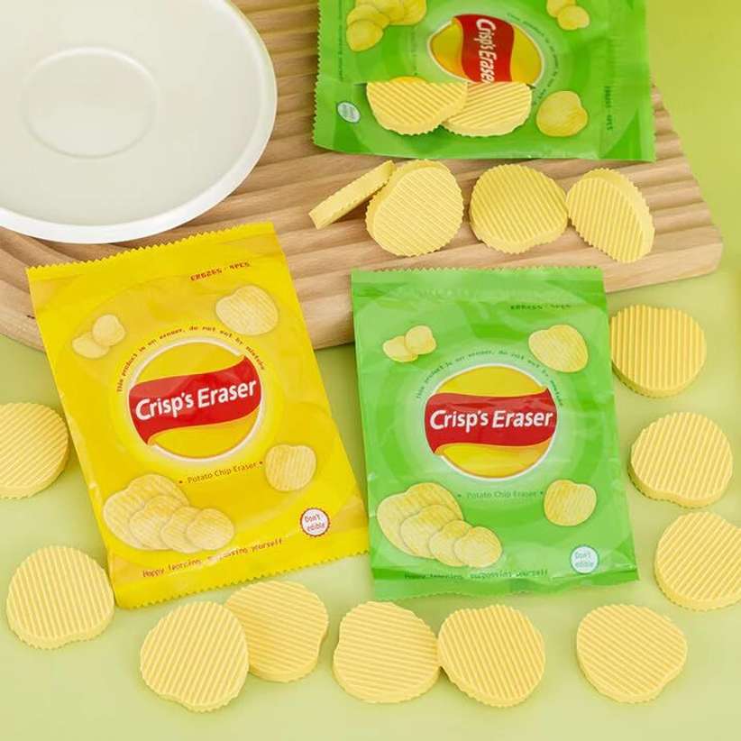 “Snack Style Erasers – Potato Chips Design |Unique School Erasers”