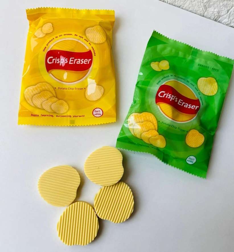 “Snack Style Erasers – Potato Chips Design |Unique School Erasers”