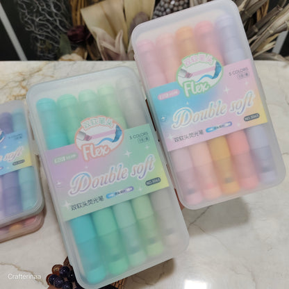 Double Soft Highlighters – Dual Tip Pastel Markers for Journaling & Notes