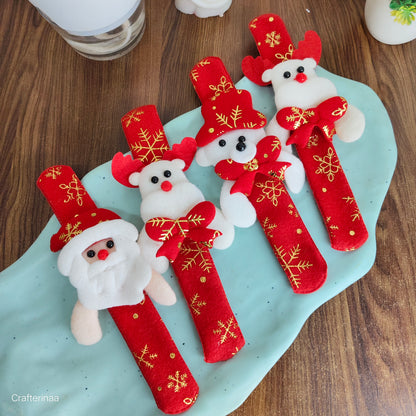 Soft Felt Santa/Reindeer Christmas Wrist Band – Holiday Return Gift for Kids