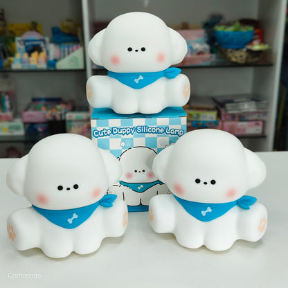 Adorable Puppy Dog Silicone Lamp with Warm Glow – Rechargeable Night Light