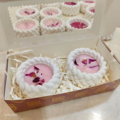 Handmade Floral Soy Wax Candles | Aesthetic Rope Design Candles | Gift Boxed Scented Candles for Home Décor & Gifting