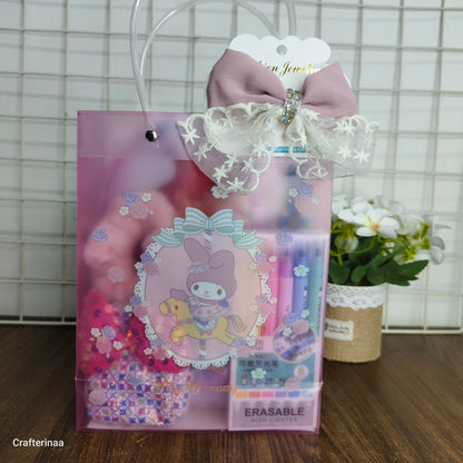 Pretty Princess Rakhi Gift Hamper – Cute Stationery & Hair Accessories