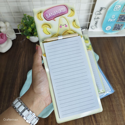 Cute Magnetic Fridge Notepad with Pen | Fruit Theme To-Do & Grocery List Pad