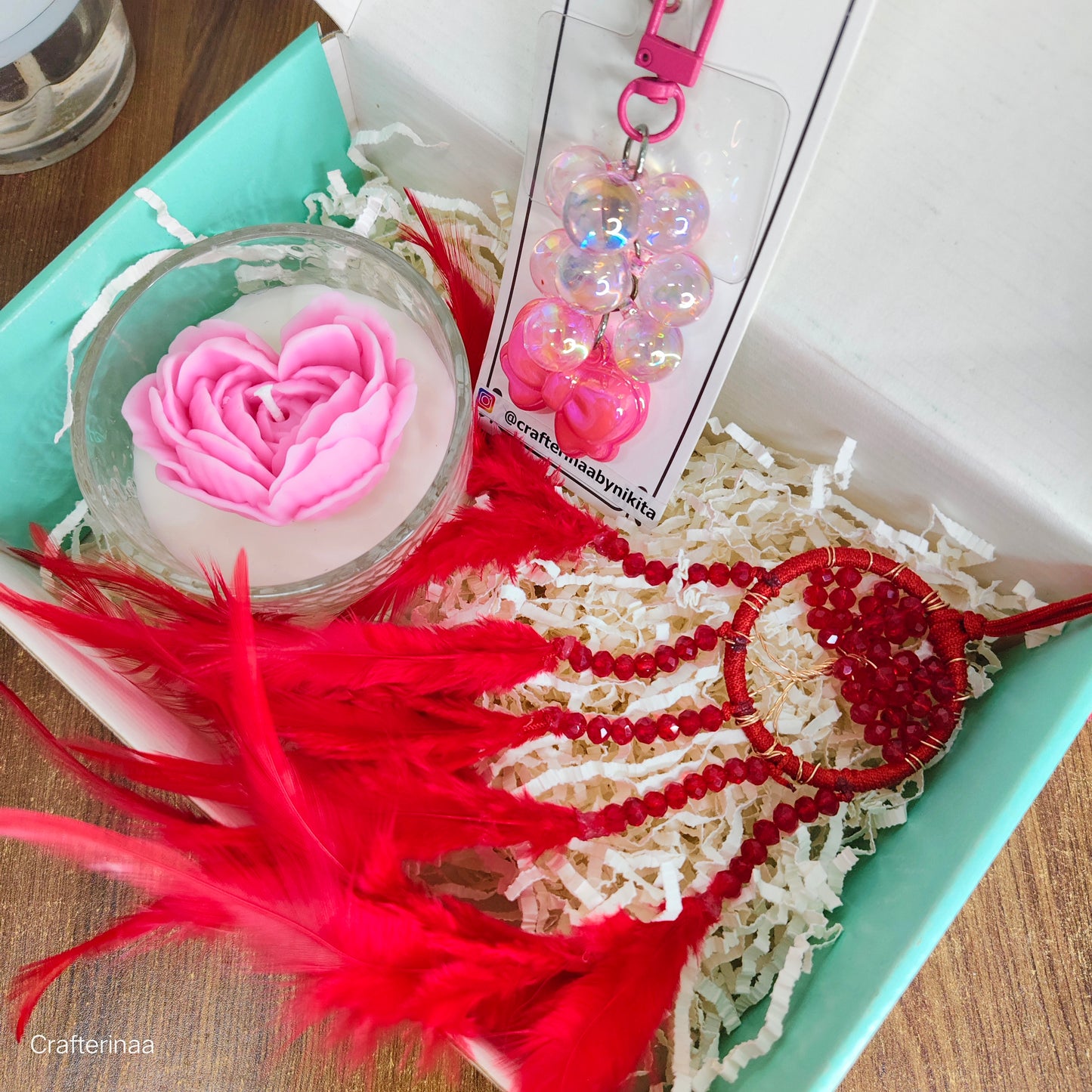 Luxury Love Gift Hamper – Red Dreamcatcher & Handcrafted Rose Candle