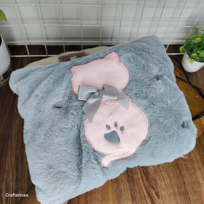 Cute Teddy Fur Electric Hot Water Bag with Soft Plush Cover – Winter Heating Pad for Period Pain & Back Pain Relief