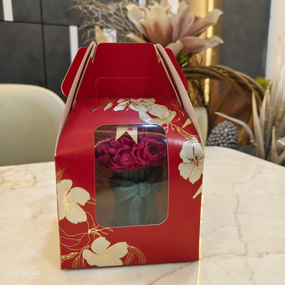 Luxury Flower Bouquet Candle – Pink Roses with Bow Design|Aesthetic Gift for Special Occasions premium Gifting