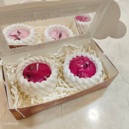 Handmade Floral Soy Wax Candles | Aesthetic Rope Design Candles | Gift Boxed Scented Candles for Home Décor & Gifting