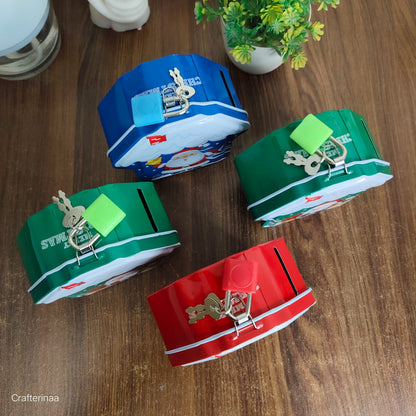 Christmas Theme Money Bank – Santa House Shape Coin Bank