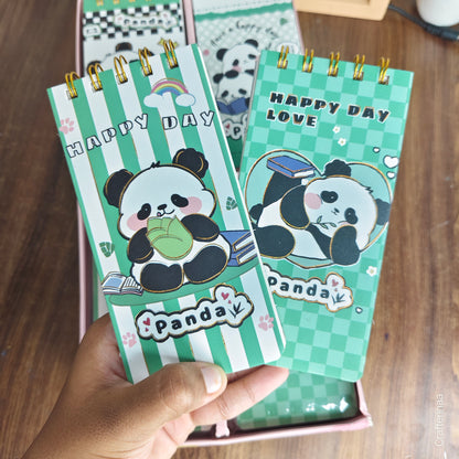 Mini Panda Cartoon Notebook – Spiral Bound Notepad for Notes & Journaling