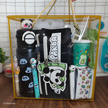 Panda Theme Cute Stationery Gift Hamper | Kawaii Panda School & Office Supplies Set