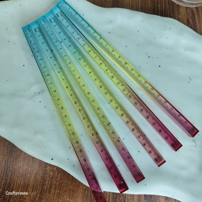 Transparent Gradient Scale Ruler Set (20 cm) | Pastel Ombre Measuring Rulers for Kids & Students | Kawaii Stationery
