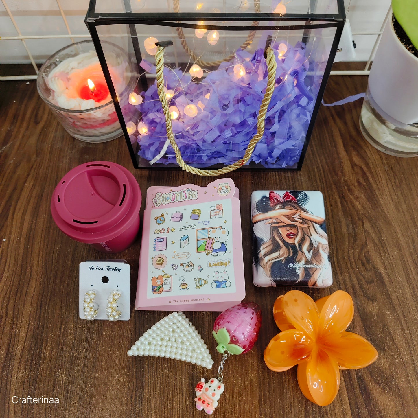 Cute Self-Care & Stationery Gift Hamper for Women | Aesthetic Accessories & Desk Essentials Box