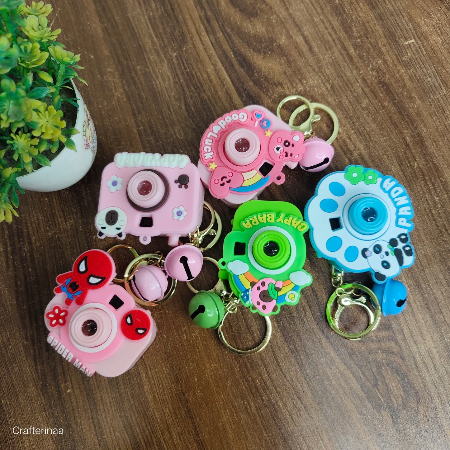 Cute Camera Projector Keychain for Kids | Mini Cartoon Camera Torch & Image Projector | Bag & Key Accessory
