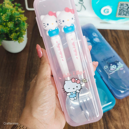 Kawaii Travel spoon Set – Portable Spoon & Fork Box