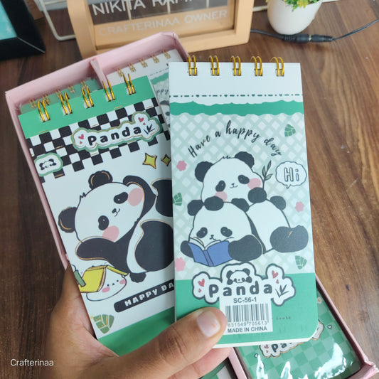 Mini Panda Cartoon Notebook – Spiral Bound Notepad for Notes & Journaling