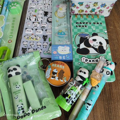 Panda Theme Cute Stationery Gift Hamper | Kawaii Panda School & Office Supplies Set