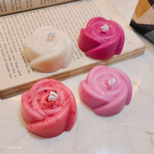 Rose Shaped Scented Candles – Decorative soy Wax Candles pack of 2 assorted colours (with the gift box) pure Soy wax candles