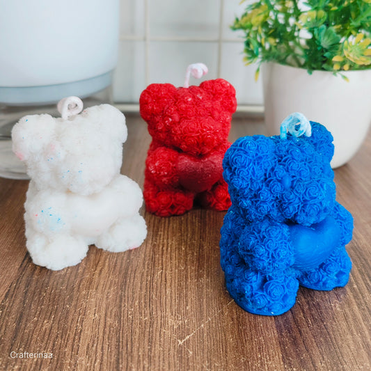 Rose Teddy Bear Candle – Cute Scented Decorative Gift for Birthdays & Anniversaries