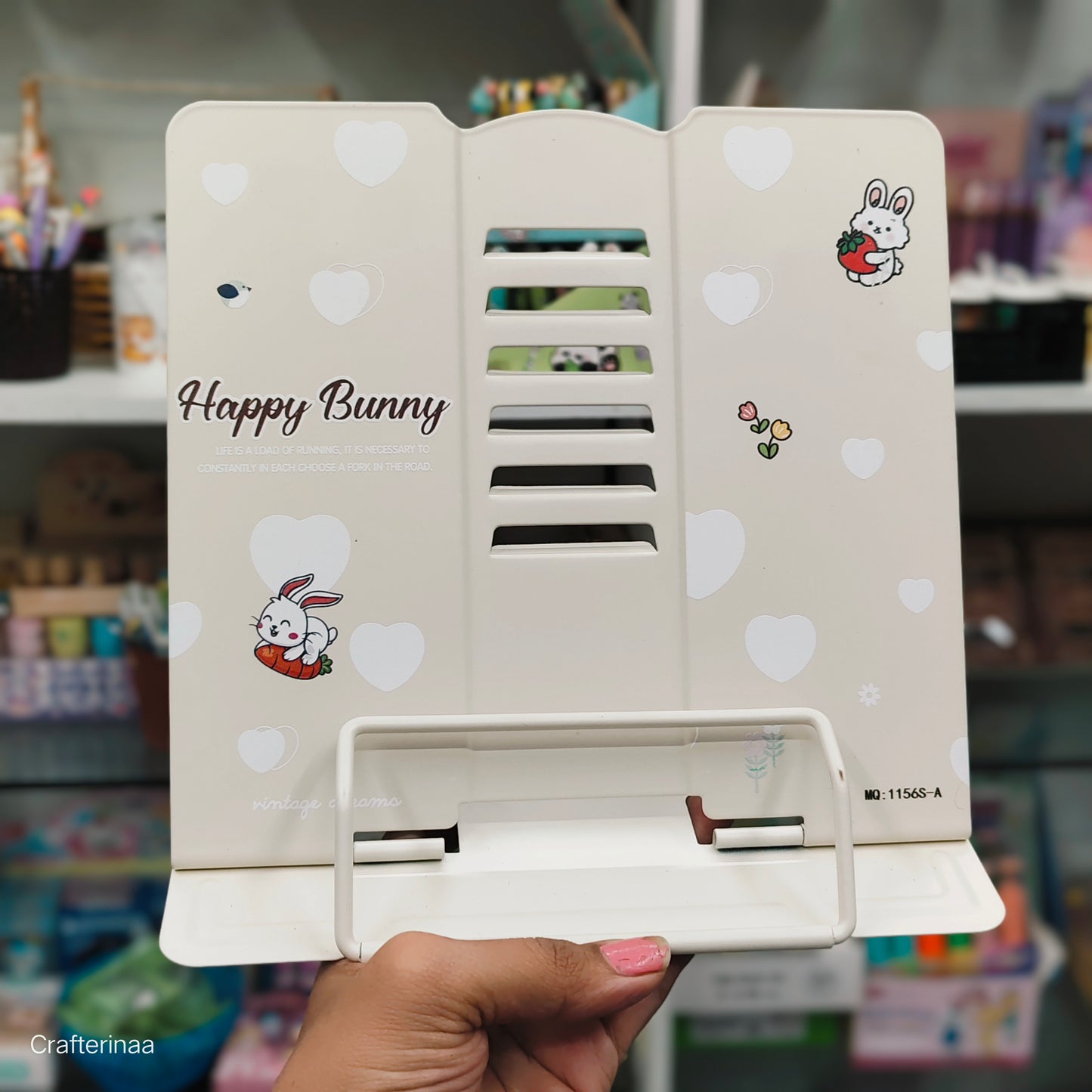 Premium metal Adjustable Reading Book Holder – Cartoon Printed Study Stand